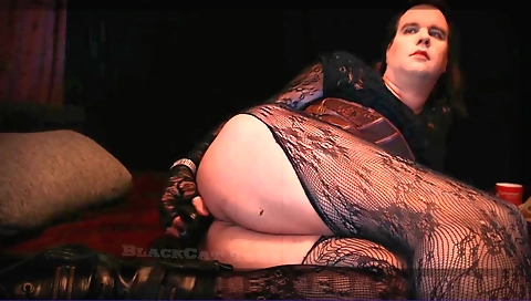 Sexy chick with big tits fucks in a sexy red lingerie