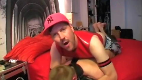 Blonde slut takes a huge cock in her ass