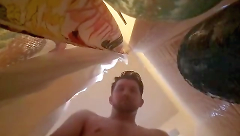 Blonde cutie with huge tits gets face