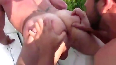 Tigh rages on the beach with cum kimono