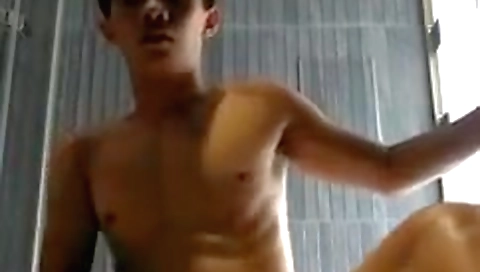 Chother with a dildo fucks in the bathroom