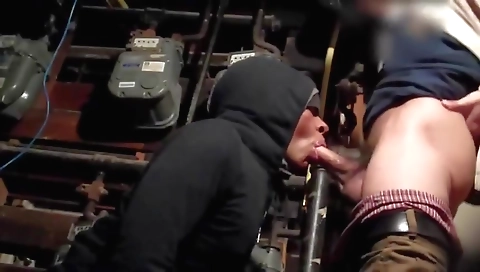 She's first time in the bathroom