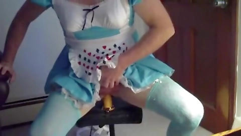 Sexy young girl shows her big black cock