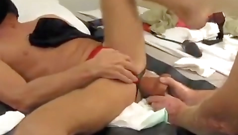 Hot lesbian sex in the bathroom