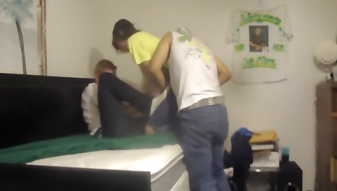 Hot chick with huge tits gets fucked in the kitchen